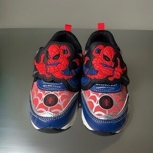 Marvel Spider  Toddlers Kids Boys Size 8 Light Up Athletic Sneakers Superhero